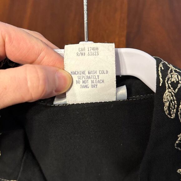 Paris Saint Germain Black Denim Embroidered Jacket Women’s Extra Small Vintage - Picture 7 of 7